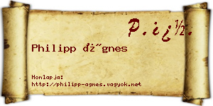 Philipp Ágnes névjegykártya